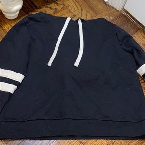 black striped sleeves hoodie